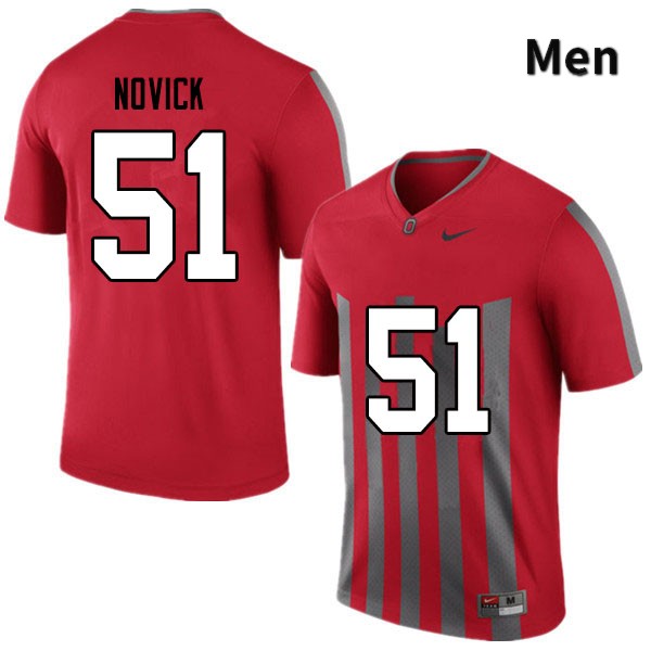 Ohio State Buckeyes Brett Novick Men's #51 Retro Authentic Stitched College Football Jersey
